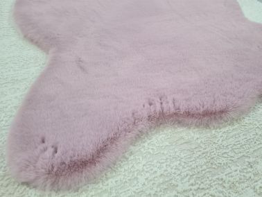 Rabbit Postu Tüylü Kaydırmaz Halı 80x150 Cm Lila - Çeyiz Diyarı (1)
