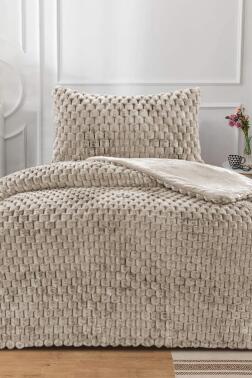 Rabina Tavşan Tüyü Tek Kişilik Yorgan Seti 155x215 Cm Bej - Çeyiz Diyarı