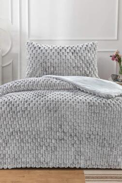 Rabina Tavşan Tüyü Tek Kişilik Yorgan Seti 155x215 Cm Gri - Çeyiz Diyarı