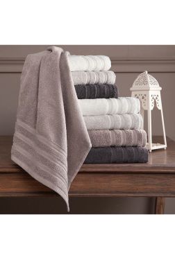 Rainbow Banyo Havlu Seti 8 Parça Gri - Çeyiz Diyarı