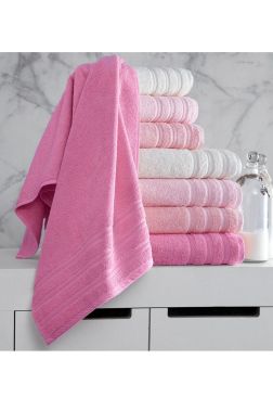 Rainbow Banyo Havlu Seti 8 Parça Pudra - Çeyiz Diyarı