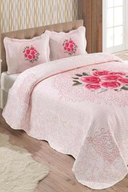 Rebeca Baskılı Kapitoneli Çift Kişilik Yatak Örtüsü - Çeyiz Diyarı