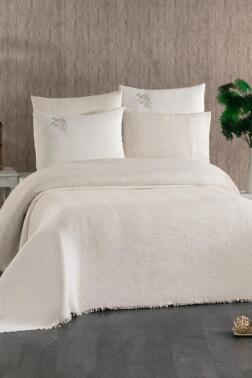 Relax 7 Parça %100 Pamuk Gelin Setı Ekru - Çeyiz Diyarı