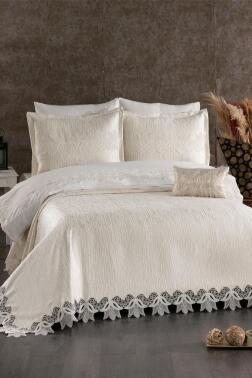 Rengin Gelin Seti 8 Parça Ekru - Çeyiz Diyarı