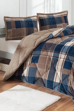 Rida Çift Kişilik Yorgan Takımı 220x240 Cm İndigo - Çeyiz Diyarı