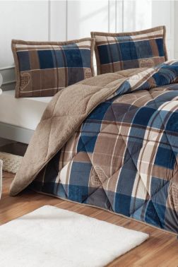 Rida Çift Kişilik Yorgan Takımı 220x240 Cm İndigo - Çeyiz Diyarı