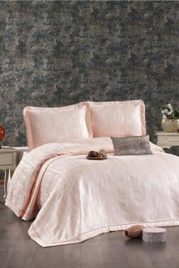 Riva Şönil Çift Kişilik Yatak Örtüsü 260x260 cm Somon - Çeyiz Diyarı