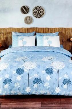 Rixos Çift Kişilik Ranforce Nevresim Takımı Mavi - Hobby