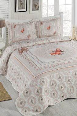 Rosemary Baskılı Kapitoneli Çift Kişilik Yatak Örtüsü - Çeyiz Diyarı