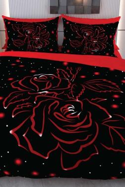 Rosey Mikro Saten 3D Dijital Baskılı Çift Kişilik Nevresim Takımı - Çeyiz Diyarı