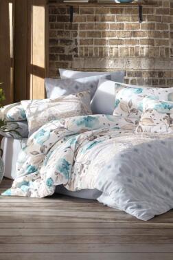 Rossa Çift Kişilik Nevresim Takımı Turkuaz - Çeyiz Diyarı