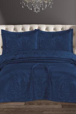 Royal Şönil Çift Kişilik Yatak Örtüsü 240x260 cm Lacivert - Çeyiz Diyarı