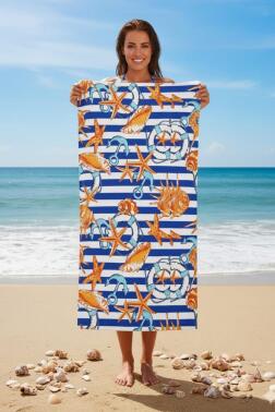 Sahil %100 Pamuk 75x150 cm Plaj Havlusu - Çeyiz Diyarı