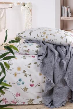 Şalemar 4 Parça Çift Kişilik Pike Takımı Gri - Çeyiz Diyarı (1)