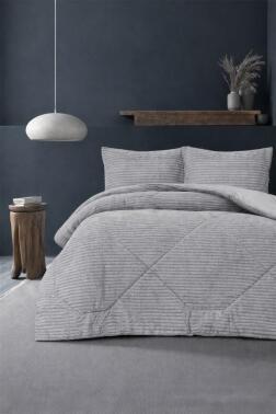 Saray Çift Kişilik Yatak Örtüsü 220x240 Gri - Çeyiz Diyarı