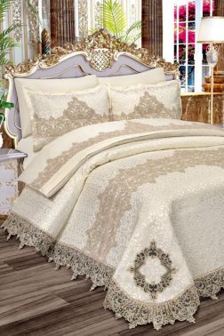 Saray Gelin Seti 7 Parça Krem - Gümüş - Çeyiz Diyarı