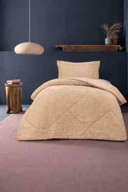 Saray Tek Kişilik Yatak Örtüsü 180x230 Bej - Çeyiz Diyarı