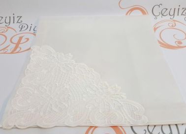 Saten Angles Bohça Beyaz - Çeyiz Diyarı