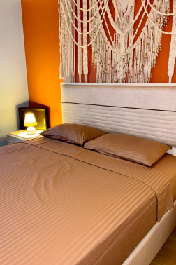 Satin Zarif Armürlü Çift Kişilik Nevresim Takımı Kahverengi - Çeyiz Diyarı