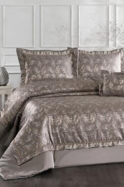 Savana Elyaf Dolgulu Çift Kişilik 250x255 Cm Yatak Örtüsü Kestane - Çeyiz Diyarı