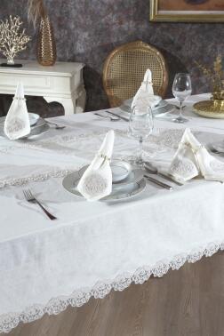 Serap Masa Örtüsü 26 Parça Krem - Çeyiz Diyarı (1)