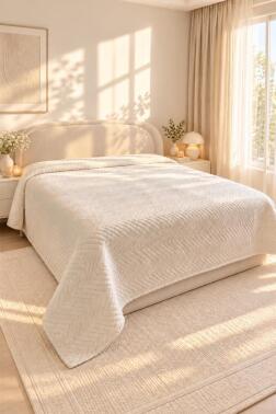 Seray %100 Wellsoft 230x250 cm Çift Kişilik Yorgan Krem