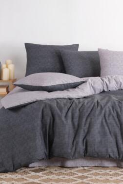 Serena 4 Parça %100 Pamuk Çift Kişilik Nevresim Takımı Antrasit - Çeyiz Diyarı
