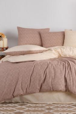 Serena 4 Parça %100 Pamuk Çift Kişilik Nevresim Takımı Cappucino - Çeyiz Diyarı