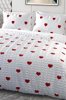 Sevgilim Mikro Saten 3D Dijital Baskılı Dört Mevsim Çift Kişilik Nevresim Takımı - Çeyiz Diyarı