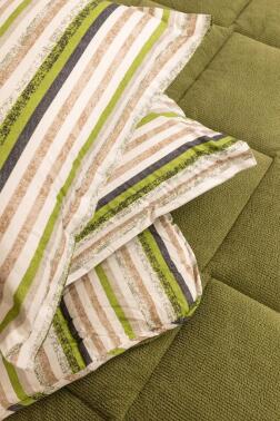 Sherpa Peluş Çift Kişilik Lastikli Çarşaflı Comforter Set Haki - Çeyiz Diyarı (1)