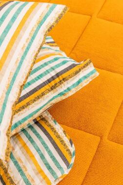 Sherpa Peluş Çift Kişilik Lastikli Çarşaflı Comforter Set Turuncu - Çeyiz Diyarı (1)