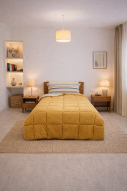 Sherpa Peluş Tek Kişilik Lastikli Çarşaflı Comforter Set Cappucino - Çeyiz Diyarı