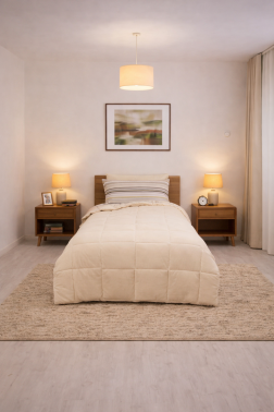 Sherpa Peluş Tek Kişilik Lastikli Çarşaflı Comforter Set Krem - Çeyiz Diyarı