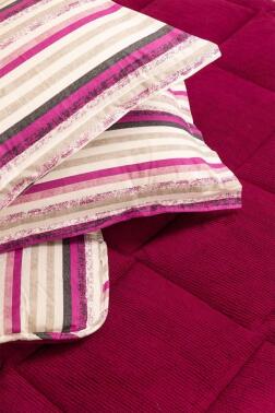 Sherpa Peluş Tek Kişilik Lastikli Çarşaflı Comforter Set Mürdüm - Çeyiz Diyarı (1)