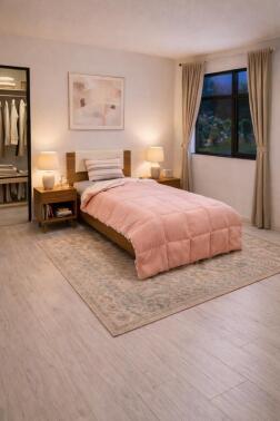 Sherpa Peluş Tek Kişilik Lastikli Çarşaflı Comforter Set Pudra - Çeyiz Diyarı