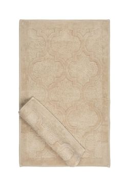 Silvia Pamuk Banyo Paspas Seti 2'li Bej - Çeyiz Diyarı