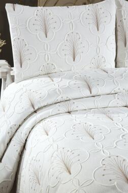 Sonay Nakışlı Şönil 3 Parça Çift Kişilik Yatak Örtüsü - Çeyiz Diyarı (1)