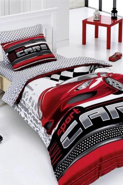 Sport Cars Genç ve Çocuk Baskılı Tek Kişilik Yatak Örtüsü - Çeyiz Diyarı