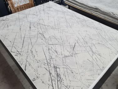 Star Mark Krem Gri Dikdörtgen Halı 160x230cm - Çeyiz Diyarı