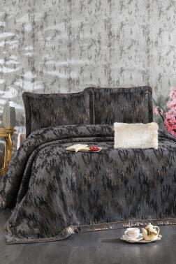 Stella Şönil Çift Kişilik Yatak Örtüsü 260x260 cm Antrasit - Çeyiz Diyarı