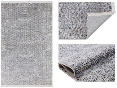 Still Hexagon Kaymaz Tabanlı Dikdörtgen Halı 80x150 Cm Black - Çeyiz Diyarı