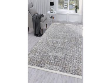 Still Hexagon Kaymaz Tabanlı Dikdörtgen Halı 80x150 Cm Black - Çeyiz Diyarı (1)