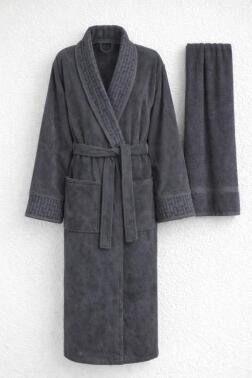 Su Yolu 2xl Beden 2 Parça Bornoz Takımı Antrasit - Çeyiz Diyarı