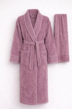 Su Yolu 3xl Beden 2 Parça Bornoz Takımı Mürdüm - Çeyiz Diyarı