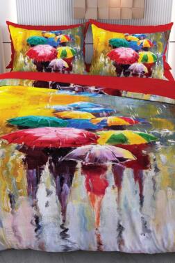 Sueda Mikro Saten 3D Dijital Baskılı Çift Kişilik Nevresim Takımı - Çeyiz Diyarı