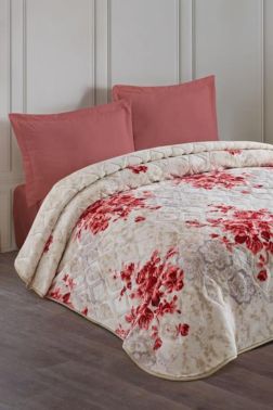 Taç Kristal Çift Kişilik Battaniye Henna Pudra - Kristal