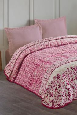 Taç Kristal Çift Kişilik Battaniye Kayla Pembe - Kristal