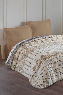 Taç Kristal Çift Kişilik Battaniye Rahil Sarı - Kristal