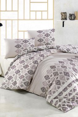 Taç Kristal Duru Light Collection Çift Kişilik Nevresim Takımı Kahverengi - Çeyiz Diyarı