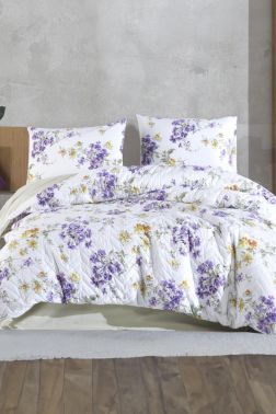 Taç Kristal Fiona Çift Kişilik Dört Mevsim Nevresim Takımı Mor - Kristal